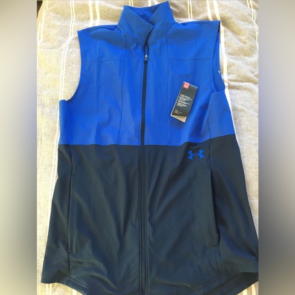 Under Armour Vanish Hybrid Fitted Black/Blue full Zip - Picture 3 of 10